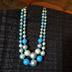 Blue and Silver Beaded necklace